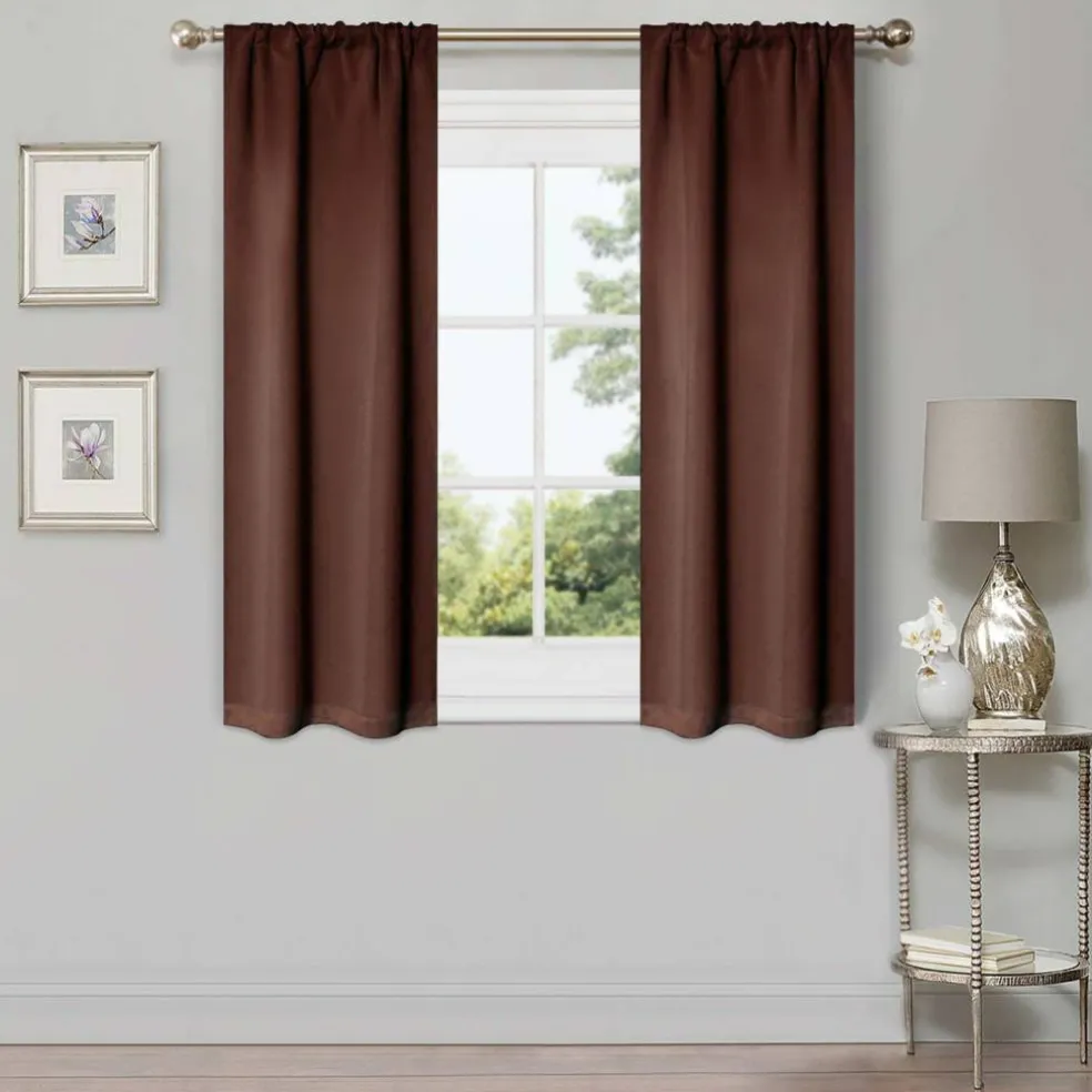 Set of 2 Panel Blackout Curtains Set, Durable Polyester Window Drapes with Thermal Insulation and Noise Reducing Features