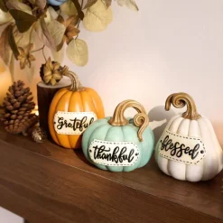 Set of 3 Resin Fall Pumpkins