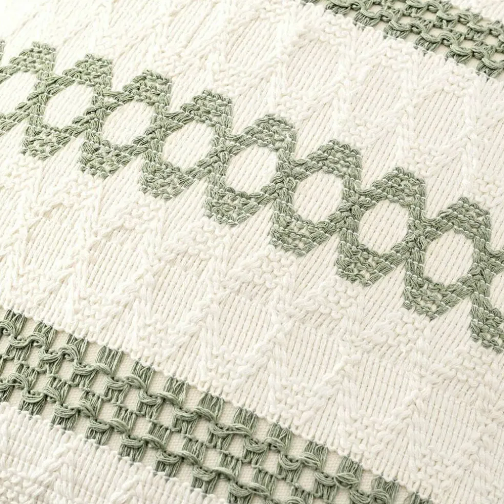 Set of 2 Sage Green Boho Decorative Pillow Covers 12x20 Inch Farmhouse Rustic Couch Throw Pillows