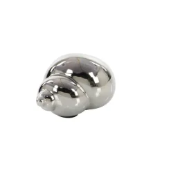 Set of 3 Silver Ceramic Coastal Shell Sculpture, 8