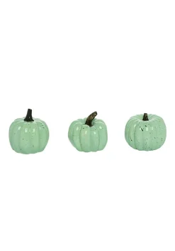 Set of Three 4" Mint Speckle Pumpkins Prop