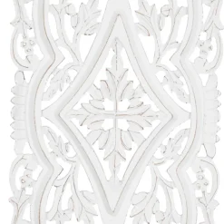 Set of 2 White Mango Wood Farmhouse Abstract Wall Decor, 16