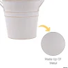 Set of 3 White Metal Bucket (White)