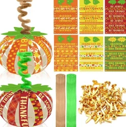 30 Sets Fall Religious Crafts Kit for Kids, Christian Pumpkin Maple Leaf DIY Paper Ornaments | Thanksgiving Tree Decorations for School Classroom, Church Activity, Home, Party Favors & Craft Projects