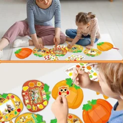 36 Sets Fall Thanksgiving Pumpkin Picture Frame Craft Kit for Kids – DIY Autumn Photo Frame Arts & Crafts Set with Stickers, Easel Stand & Hanging String, Classroom & Party Activity Supplies for Kids Ages 4–12