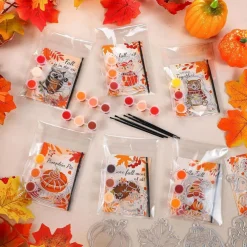 24 Sets Fall Thanksgiving Suncatchers Ornaments Decorations DIY (Multicolor) 9.84 x 5.91 x 3.54 inches
