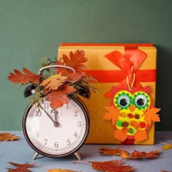 24 Sets Foam Owl Decorations DIY Fall Craft Kit (Orange, Yellow,Golden, Green, Brown, Red)