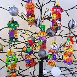 24 Sets Halloween Craft Kits for Kids, DIY Foam Bookmark Making Kit with Ghost Bat Witch Candy Corn Stickers | Halloween Arts & Crafts Activity for Classroom, Party Favors, Trick or Treat Gifts & Fall Projects