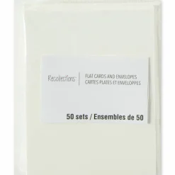50 Sets of Ivory Flat Cards & Envelopes by Recollections™, 4.25" x 5.5"