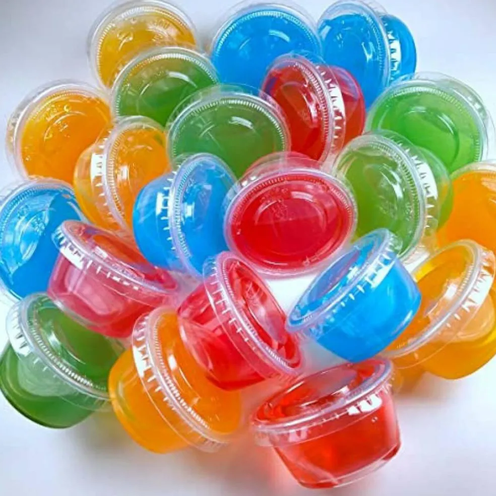 200 Sets - 2 Ounce Disposable Plastic Shot Cups with Lids, Souffle Portion Container