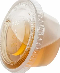 200 Sets - 2 Ounce Disposable Plastic Shot Cups with Lids, Souffle Portion Container