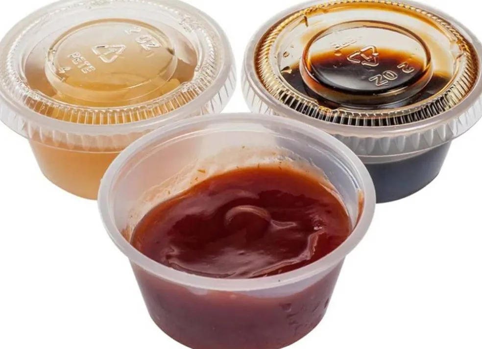 200 Sets - 2 Ounce Disposable Plastic Shot Cups with Lids, Souffle Portion Container