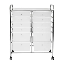 Seville Classics 12-Drawer Rolling Organizer Cart, 25.2