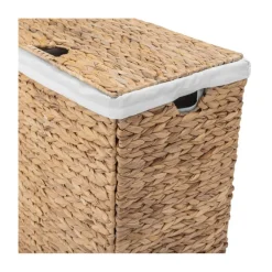 Seville Classics Natural Handwoven Lidded Laundry Hamper, 12.6