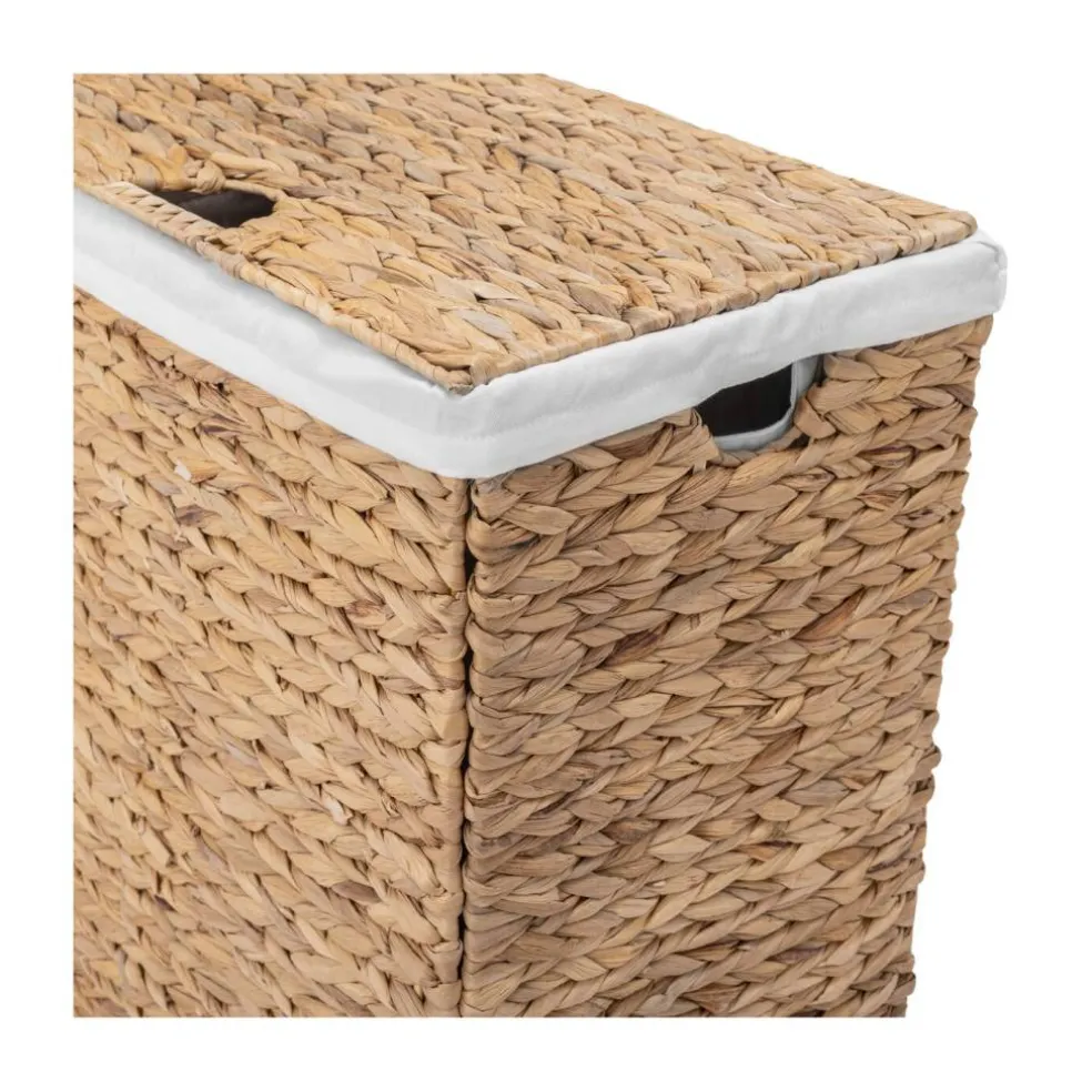 Seville Classics Natural Handwoven Lidded Laundry Hamper, 12.6" D x 18.5" W x 24" H