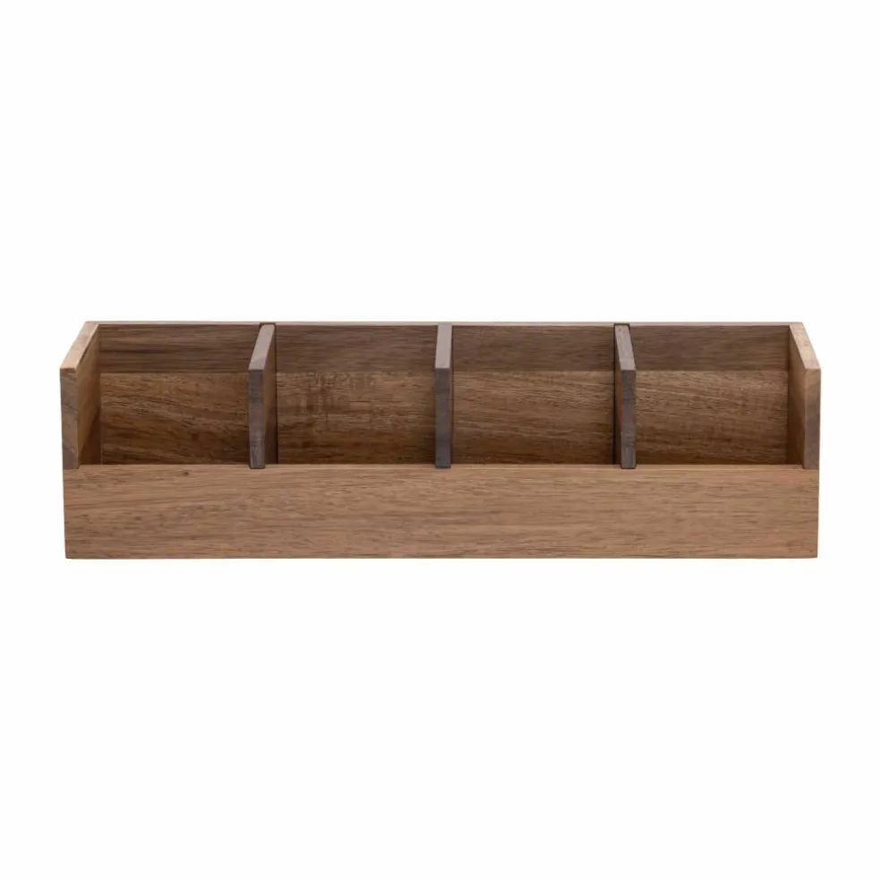 Seville Classics Small Acacia Desktop Organizer