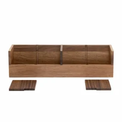 Seville Classics Small Acacia Desktop Organizer