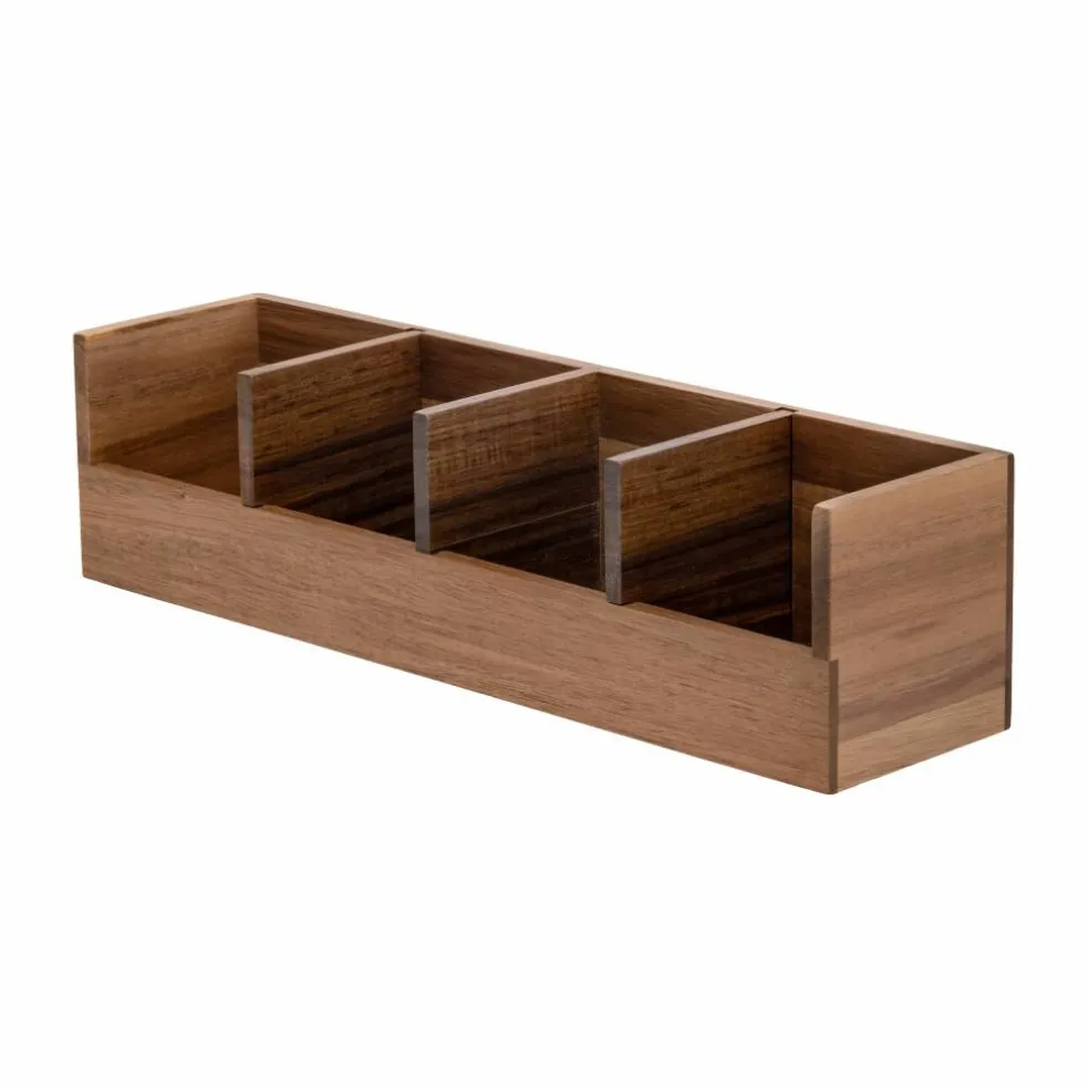 Seville Classics Small Acacia Desktop Organizer
