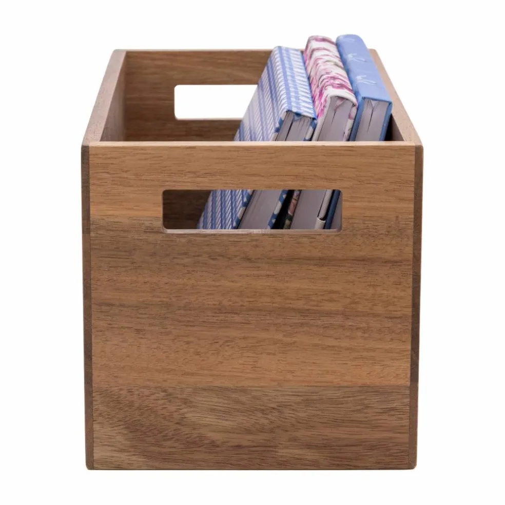 Seville Classics Small Acacia Bin