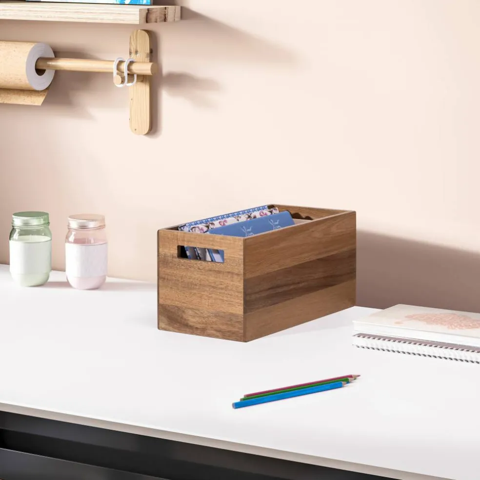 Seville Classics Small Acacia Bin
