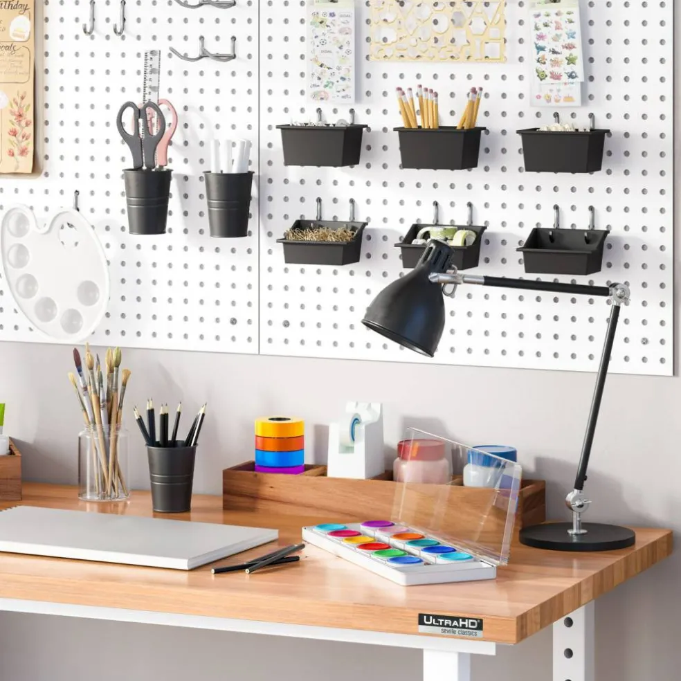 Seville Classics UltraHD 2-Piece Pegboard Set w/ 23 Piece Hook Assortment