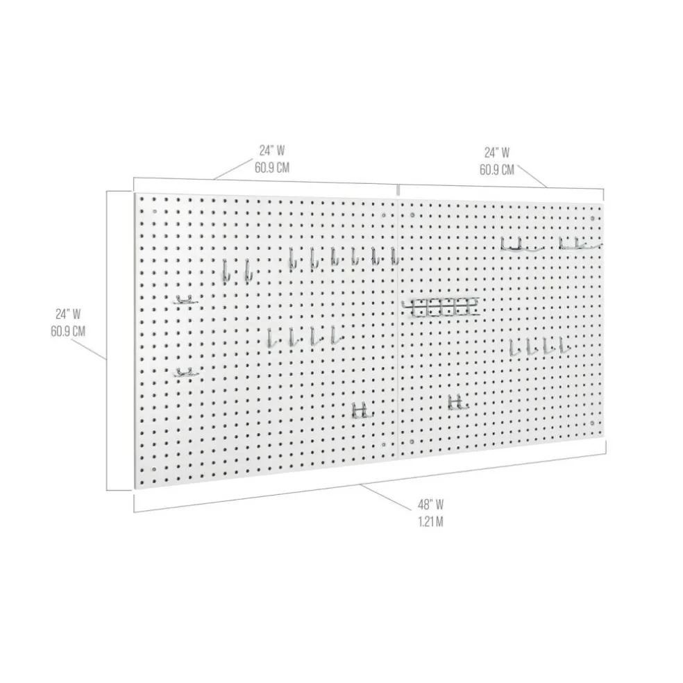 Seville Classics UltraHD 2-Piece Pegboard Set w/ 23 Piece Hook Assortment