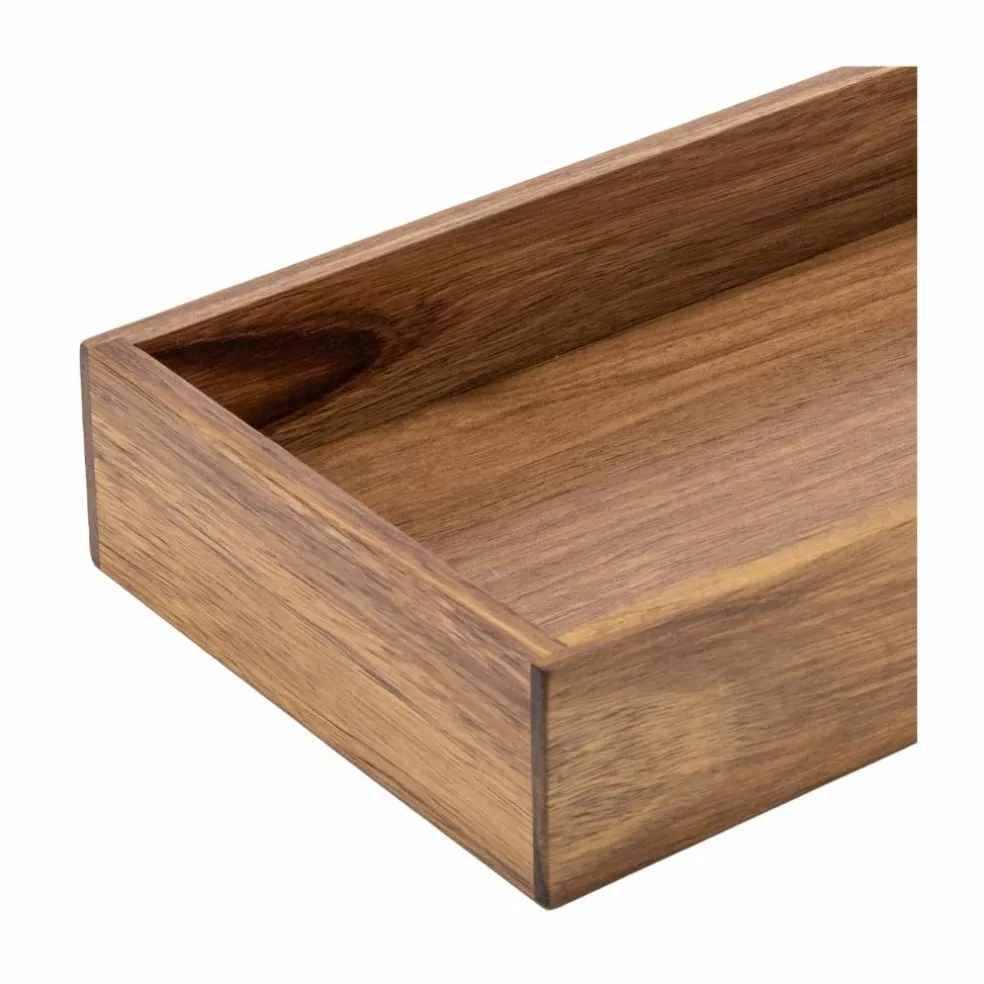 Seville Classics 15" x 6" x 2" Acacia Wood Drawer Organizer