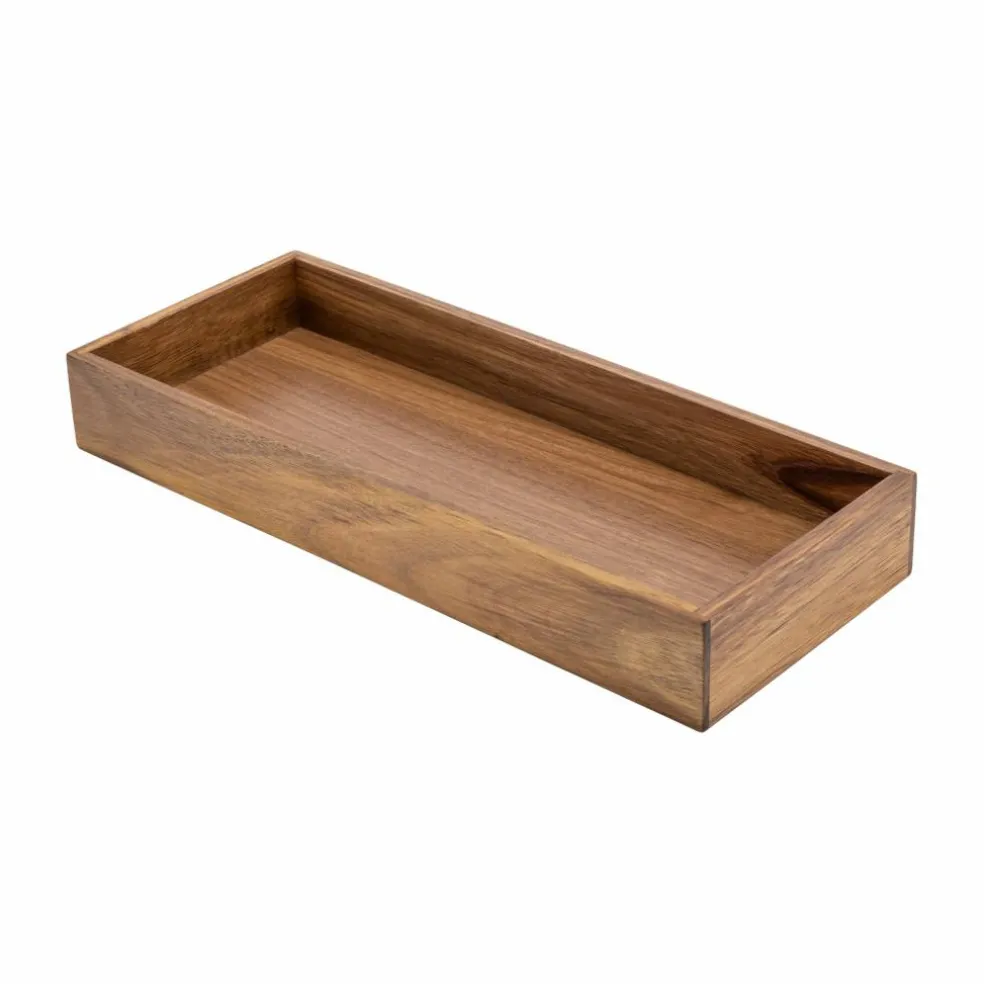 Seville Classics 15" x 6" x 2" Acacia Wood Drawer Organizer