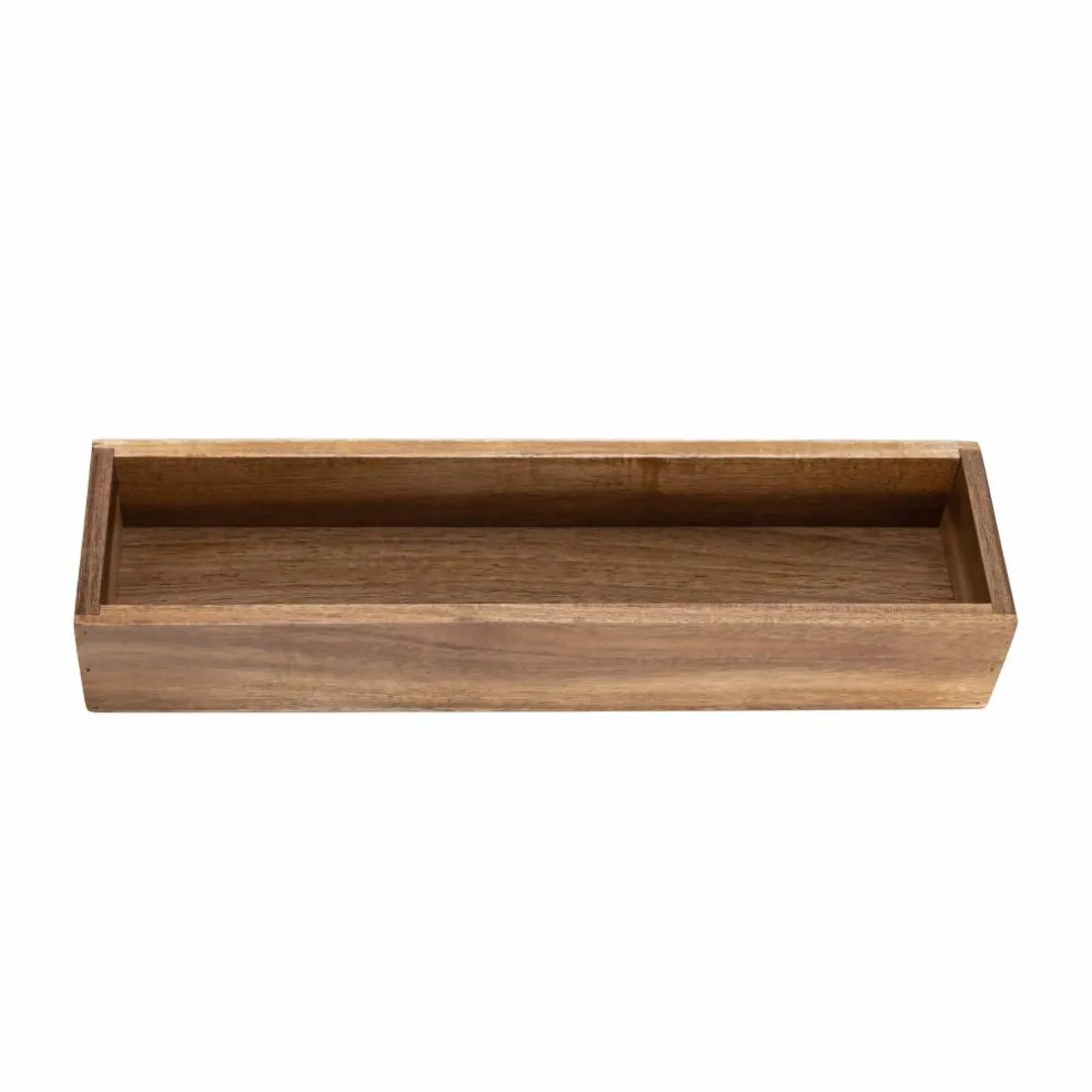 Seville Classics 12" x 3" x 2" Acacia Wood Drawer Organizer