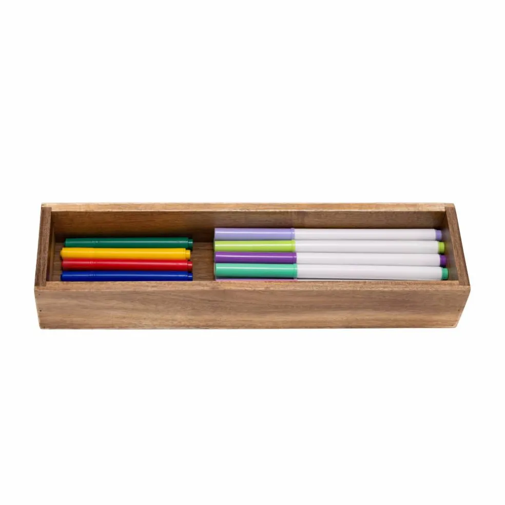 Seville Classics 12" x 3" x 2" Acacia Wood Drawer Organizer