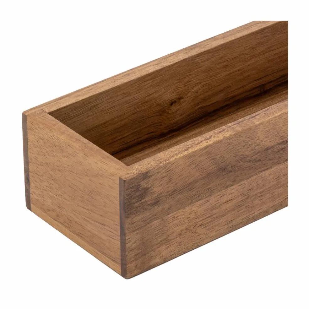 Seville Classics 12" x 3" x 2" Acacia Wood Drawer Organizer