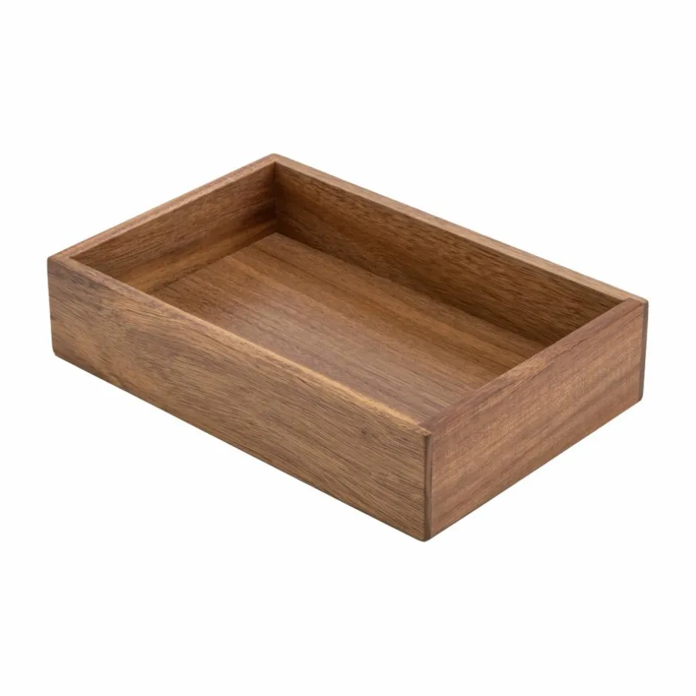 Seville Classics 9" x 6" x 2" Acacia Wood Drawer Organizer