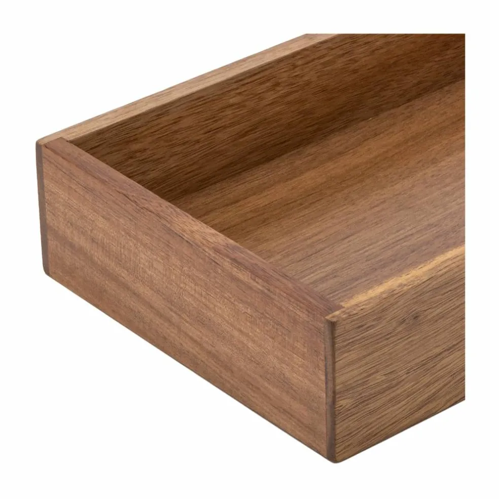 Seville Classics 9" x 6" x 2" Acacia Wood Drawer Organizer