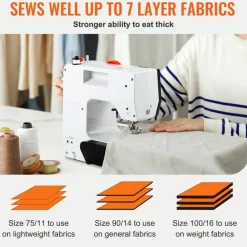 Sewing Machine 38 Stitch Portable With Extension Table Foot Pedal And Light For Beginners Home Sewing