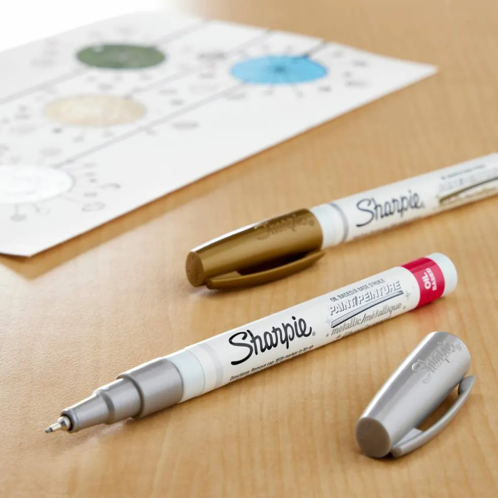 Sharpie® Oil-Based Paint Markers, Extra Fine Point Metallic Set