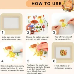 12 Sheet Pumpkin Floral Fall Rub on Transfer for Crafts
