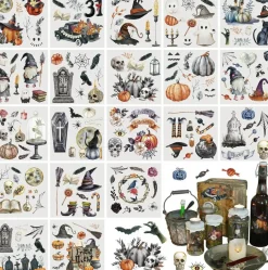 20 Sheets Halloween Rub on Transfers
