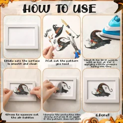 20 Sheets Halloween Rub on Transfers