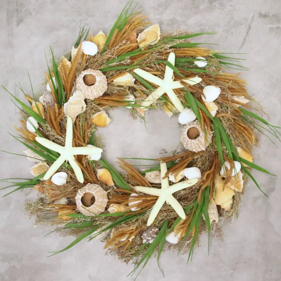 22" Shell Arrangement Wreath - Handcrafted Mother's Day Gift - Final sale / Non-returnable and Non-refundable