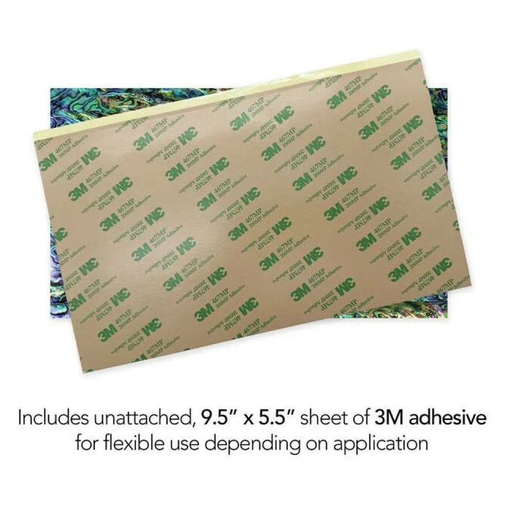 Shell Veneer, 5.5 x 9.5 inches | WMOP, BMOP, Abalone | Includes 3M Adhesive Sheet for Application, Great for Inlay Projects