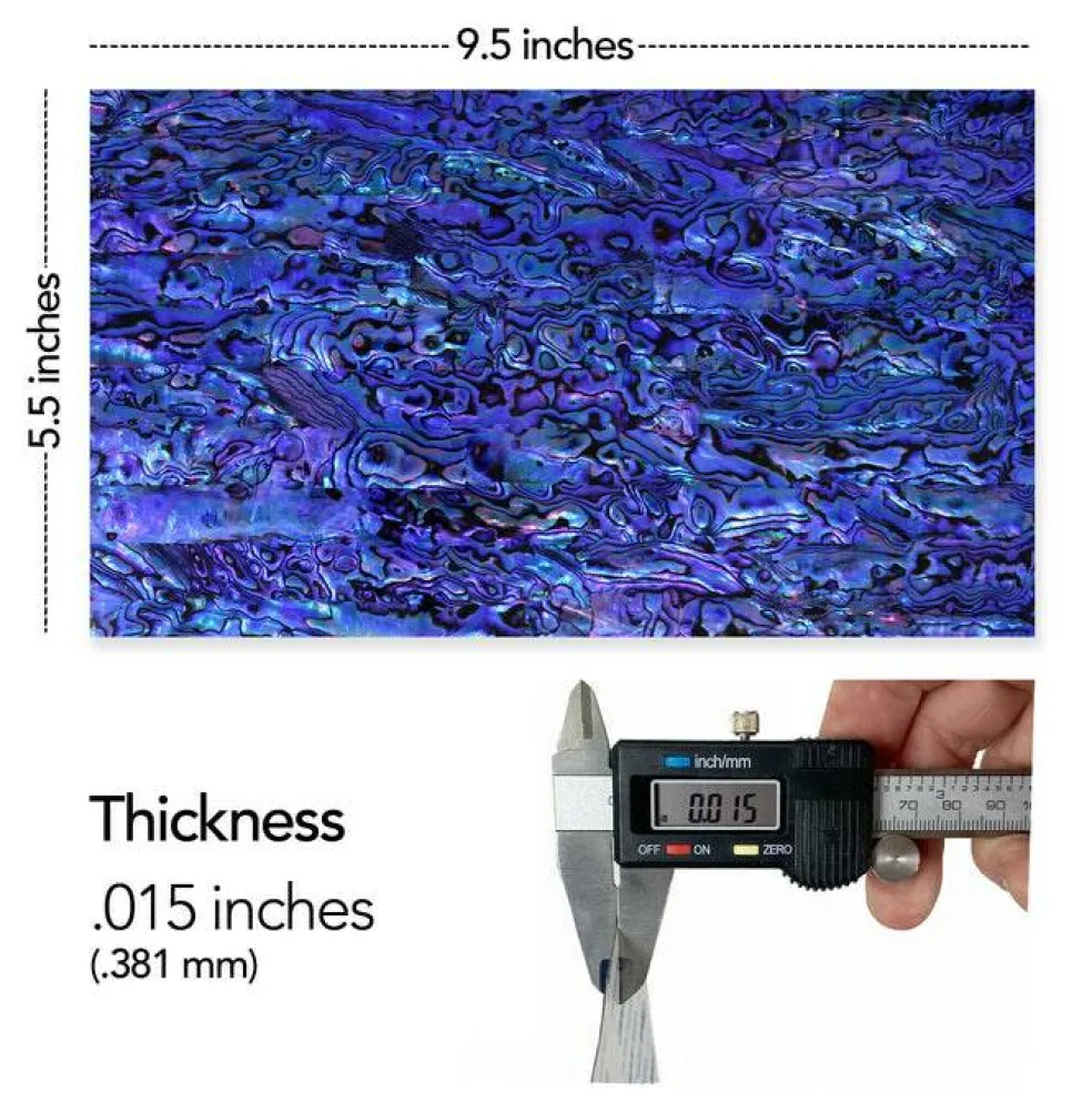 Shell Veneer, 5.5 x 9.5 inches | WMOP, BMOP, Abalone | Includes 3M Adhesive Sheet for Application, Great for Inlay Projects