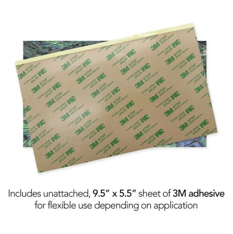 Shell Veneer, 5.5 x 9.5 inches | WMOP, BMOP, Abalone | Includes 3M Adhesive Sheet for Application, Great for Inlay Projects