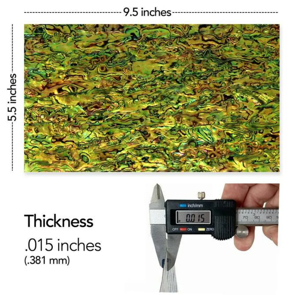 Shell Veneer, 5.5 x 9.5 inches | WMOP, BMOP, Abalone | Includes 3M Adhesive Sheet for Application, Great for Inlay Projects