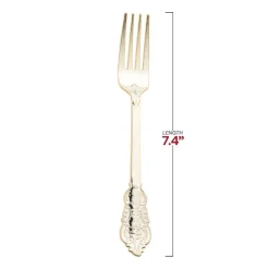 Shiny Baroque Gold Plastic Forks (600 Forks)