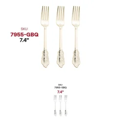 Shiny Baroque Gold Plastic Forks (600 Forks)