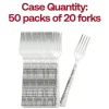 Shiny Metallic Silver Hammered Plastic Forks (1000 Forks)