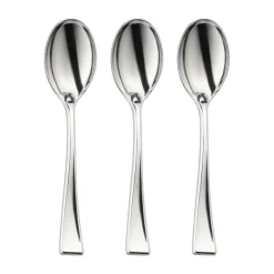 Shiny Metallic Silver Mini Plastic Disposable Tasting Spoons (960 Spoons)