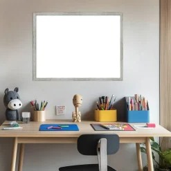 Shiplap White Narrow Framed Dry Erase Magnetic Board