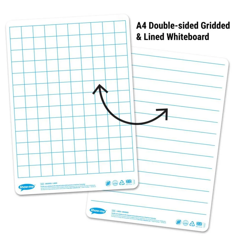 Show-me® A4 Lined/Gridded Lapboards Bulk Box Set
