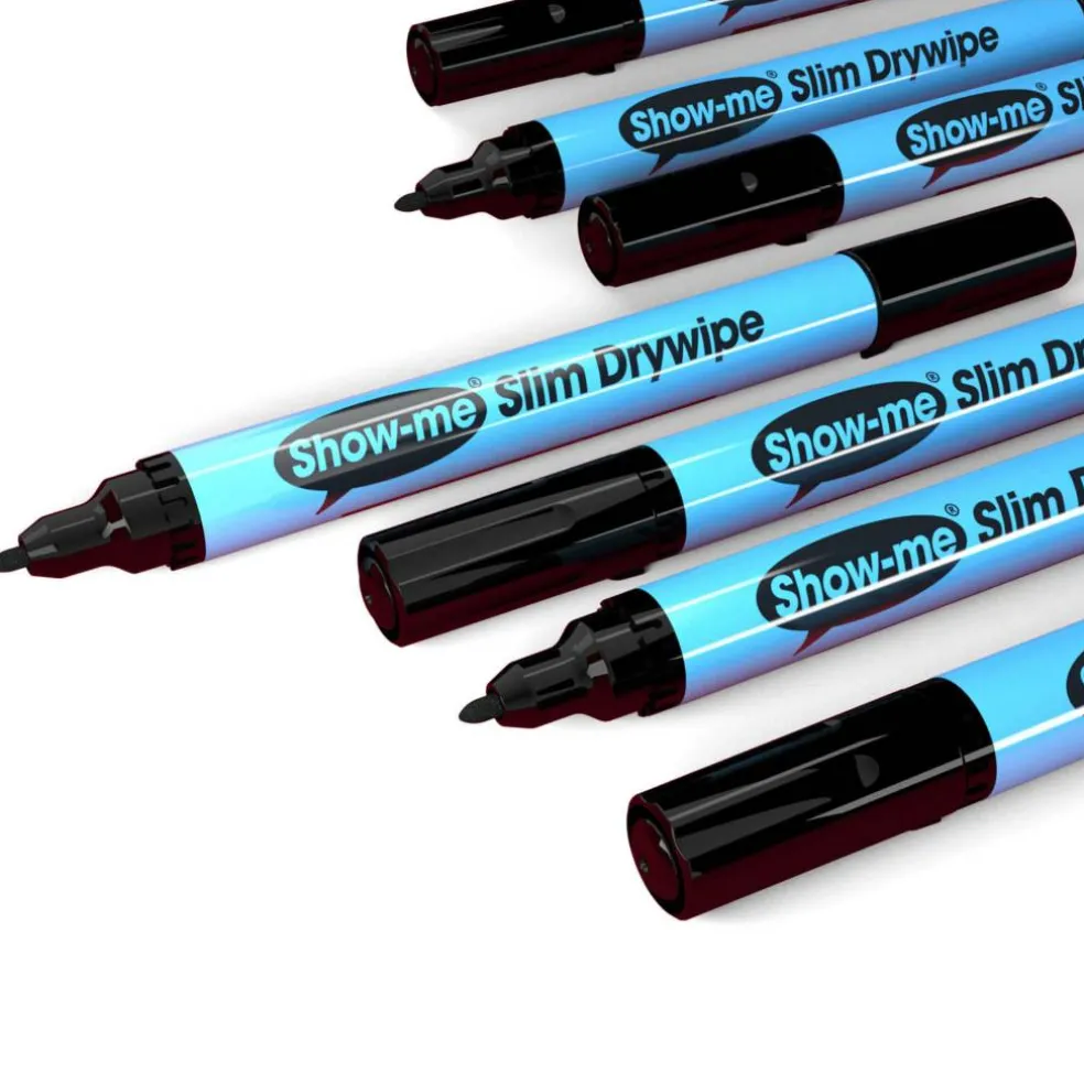 Show-me® Black Fine Tip Drywipe Markers, 100ct.